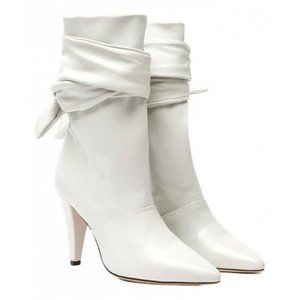 IRO Nori Gray Leather Ankle Boots Booties